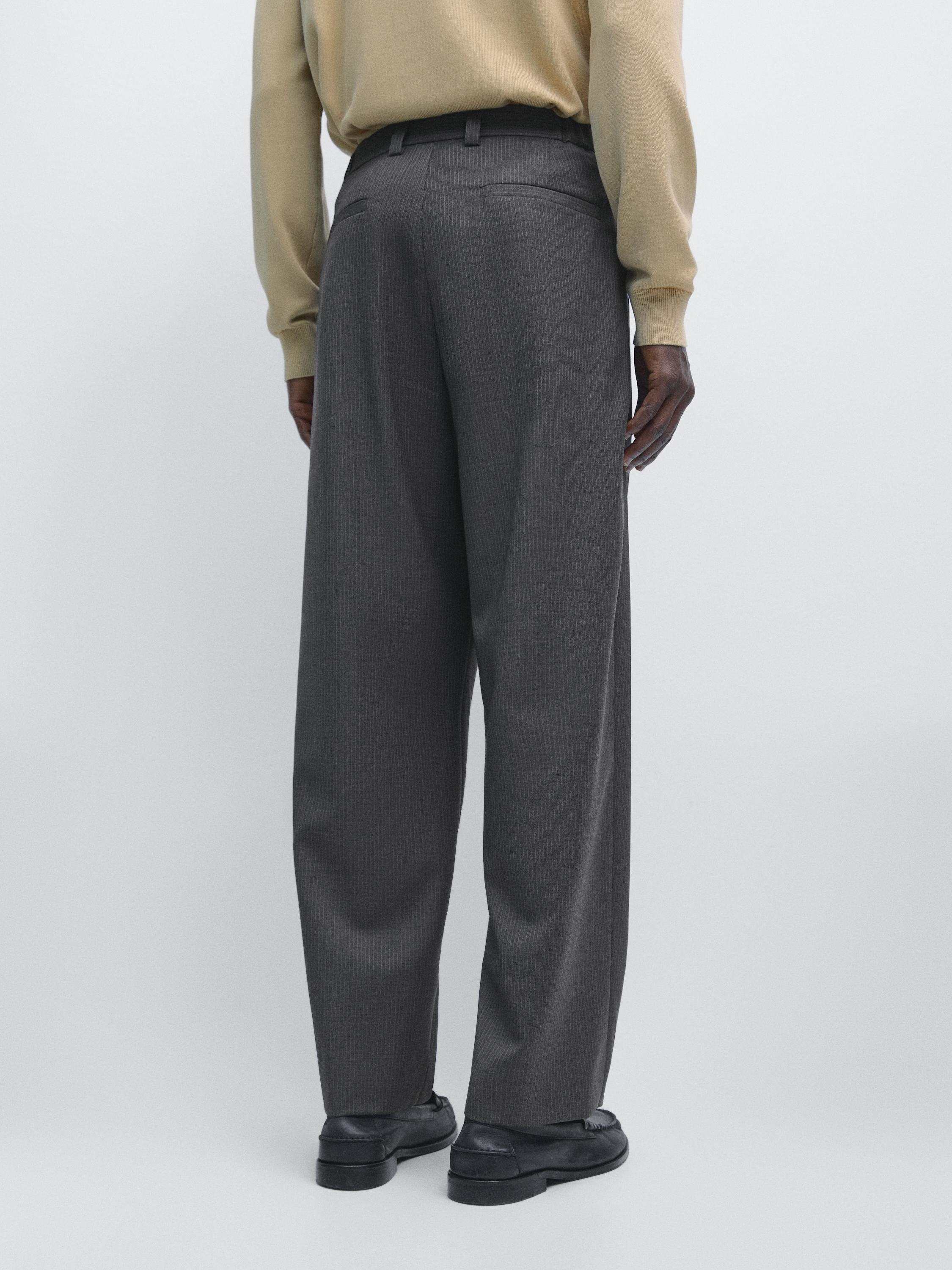 Wool blend darted trousers